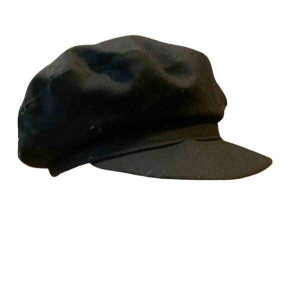 Black Brimmed Hat Unisex Fiddler Fisherman Cap Large - Picture 1 of 3